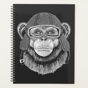 Chimpanzee Motorradfahrer Planer