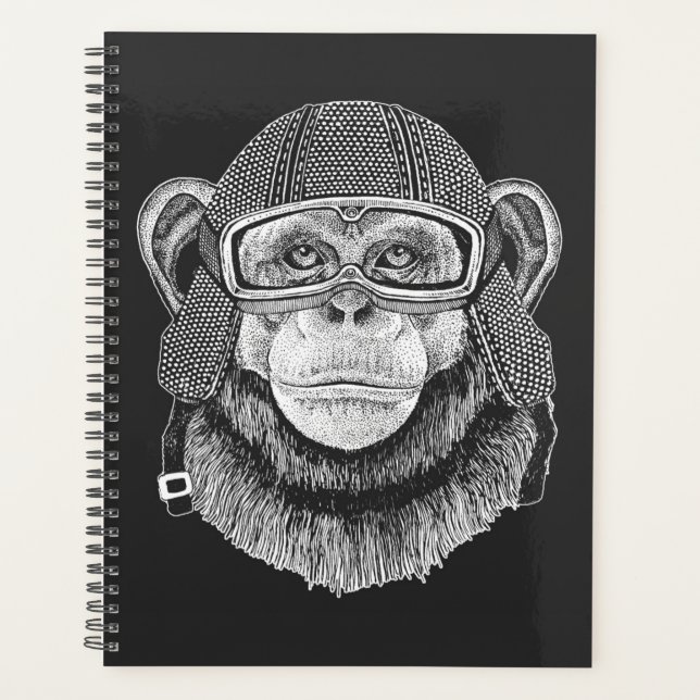 Chimpanzee Motorradfahrer Planer (Vorderseite)