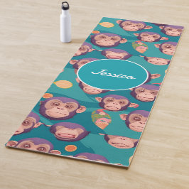 Chimpanzee Pastel Personalisiertes Muster Yogamatte