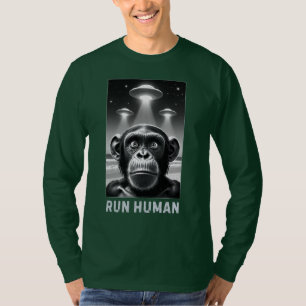 Chimpanzee Selfie UFO Fun Quirky Geschenk T-Shirt