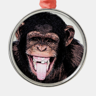 Chimpanzee Silbernes Ornament