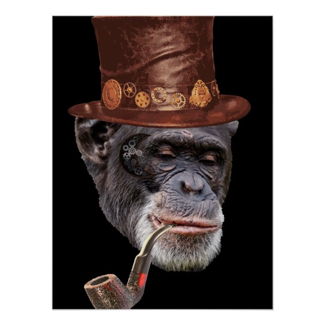 Chimpanzee steampunk style poster (Vorderseite)