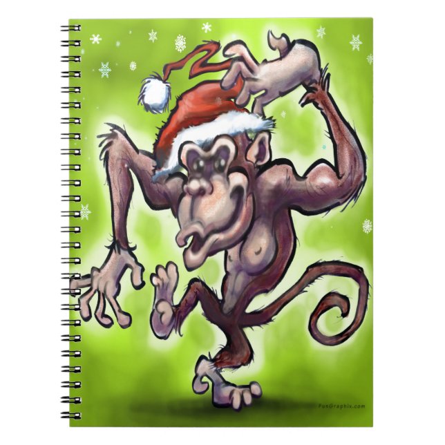 Chimpanzee Weihnachten Notizblock (Vorderseite)