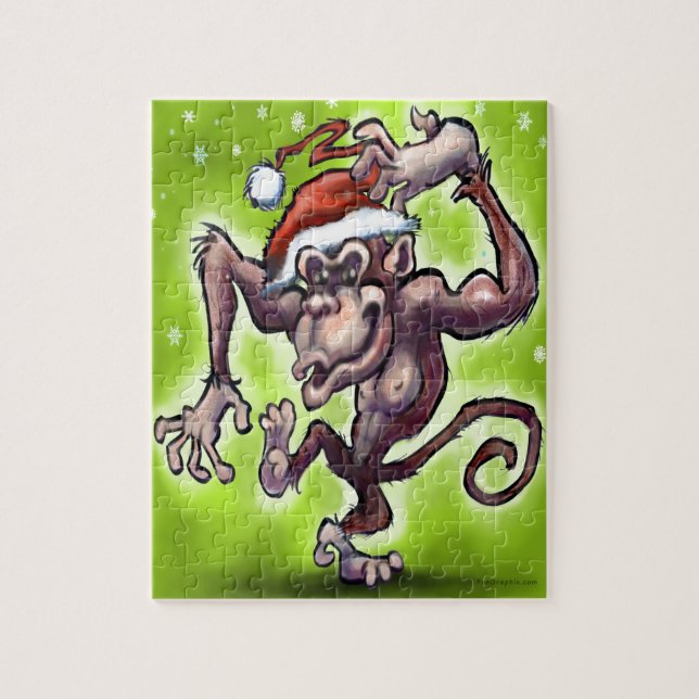 Chimpanzee Weihnachten Puzzle (Vertikal)