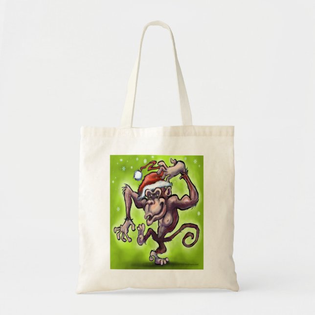 Chimpanzee Weihnachten Tragetasche (Vorne)