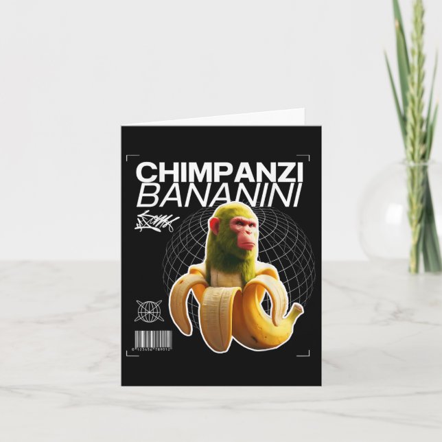 Chimpanzi Bananini Spaß Art Karte (Vorderseite)