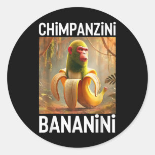 Chimpanzini Bananini - Italienisch Brainrot Meme Runder Aufkleber