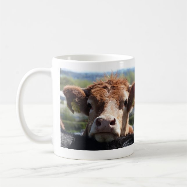 Chin oben, Kuh-Tasse Kaffeetasse (Links)