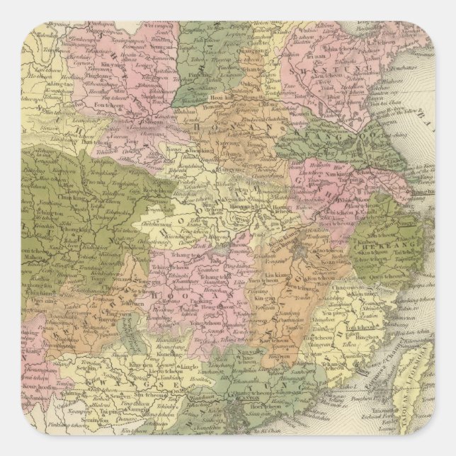 China 14 quadratischer aufkleber (Vorderseite)