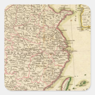 CHINA 5 QUADRATISCHER AUFKLEBER