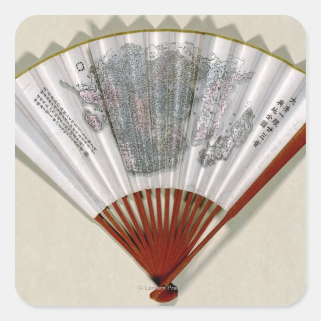 China auf der Seite einer FanPanoramabalkarte Quadratischer Aufkleber (Vorderseite)