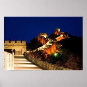 China, Badaling, Große Mauer, Aussicht auf Poster