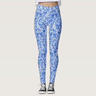 China Blau-Weiß-Leggings Leggings
