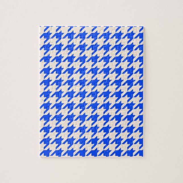 China Blue Hahnentrittmuster Puzzle (Vertikal)