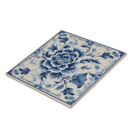 China Blue Ink Blume Art 10 Fliese