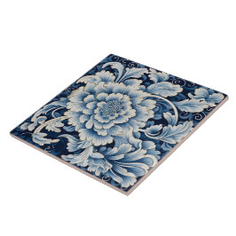 China Blue Ink Blume Art 11 Fliese