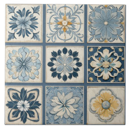 China Blue Ink Blume Art 12 Fliese