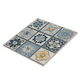 China Blue Ink Blume Art 12 Fliese