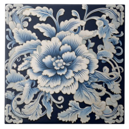 China Blue Ink Blume Art 13 Fliese