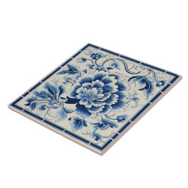 China Blue Ink Blume Art 14 Fliese