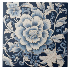 China Blue Ink Blume Art 15 Fliese