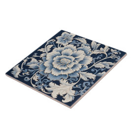 China Blue Ink Blume Art 15 Fliese