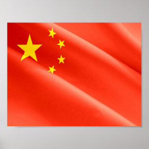 China - Chinese flag - waving - Poster