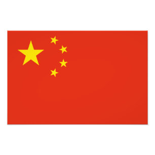 China - Chinesische Flagge Fotodruck