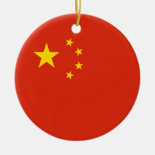 China - Chinesische Flagge Keramikornament