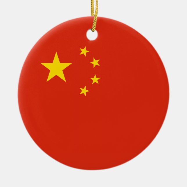 China - Chinesische Flagge Keramikornament (Vorne)