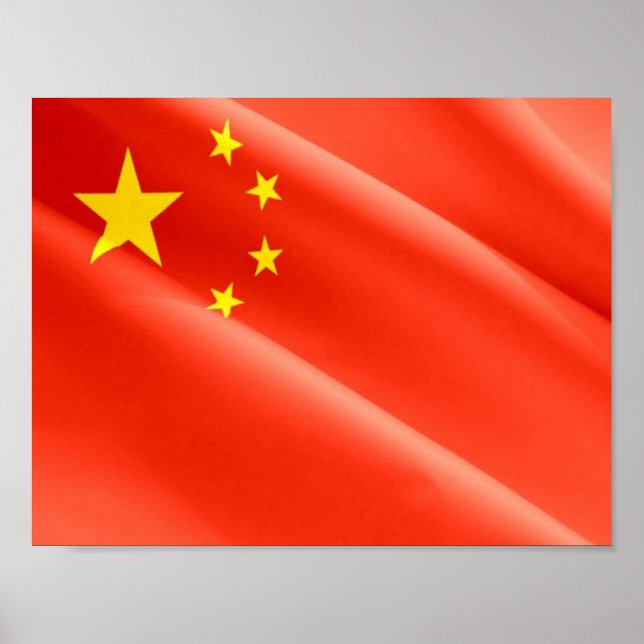 China - Chinesische Flagge - winkeln - Poster (Vorne)