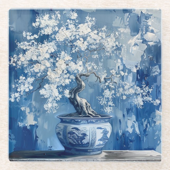 China Chinoiserie Cherry Glasuntersetzer (Vorderseite)