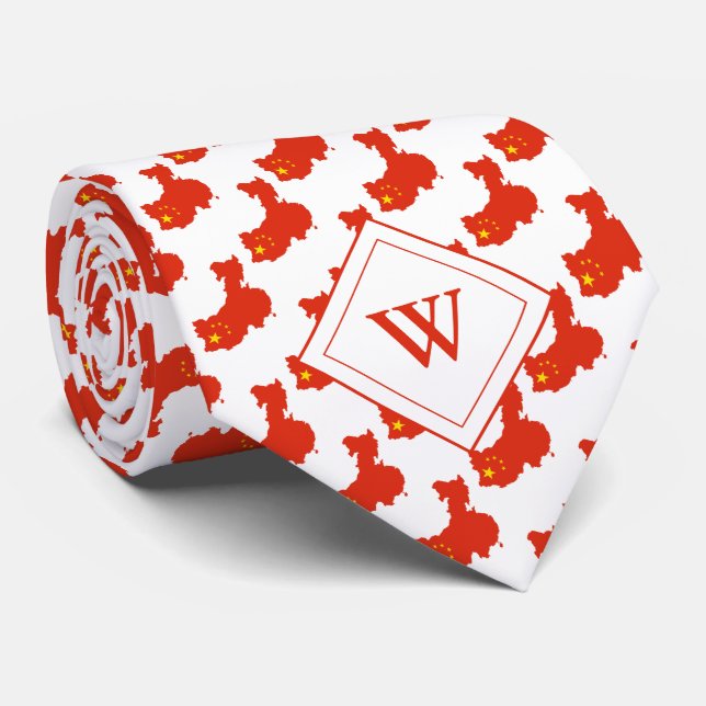 CHINA Christlich Scripting Monogramm Krawatte (Gerollt)
