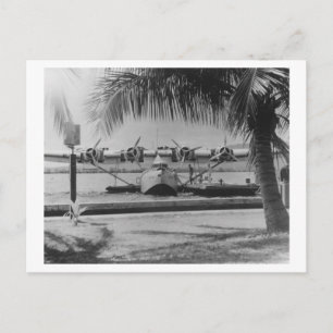 China Clipper Festmachen auf Hawaiianinsel Postkarte