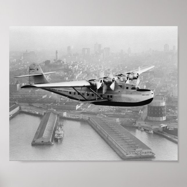 China Clipper Flying Boat Over San Francisco 1922 Poster (Vorne)