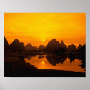 China. Colorful China. Beautiful Li river. Poster