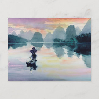 China "Cormorant Fisherman" Postkarte
