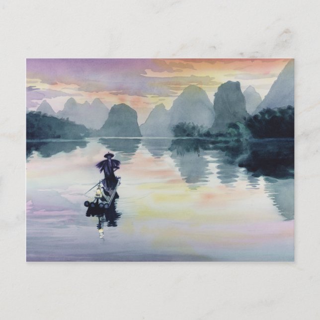 China "Cormorant Fisherman" Postkarte (Vorderseite)