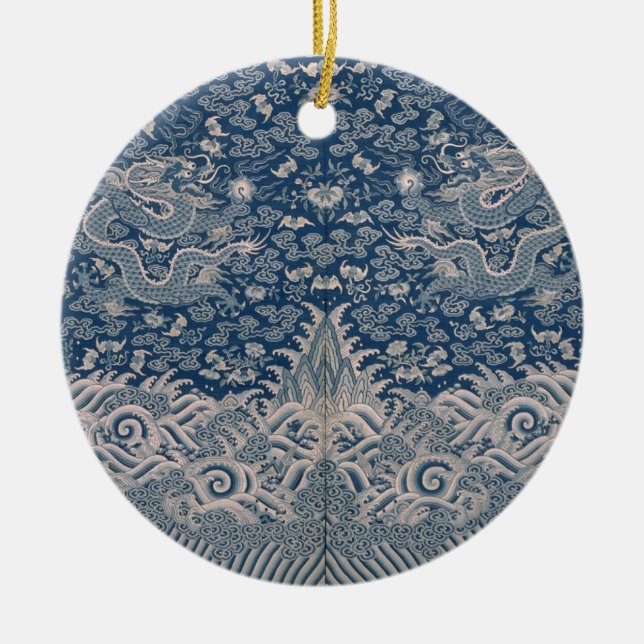 China des Kaiserdrachendesigns im Detail 19. Jahrh Keramik Ornament (Vorne)