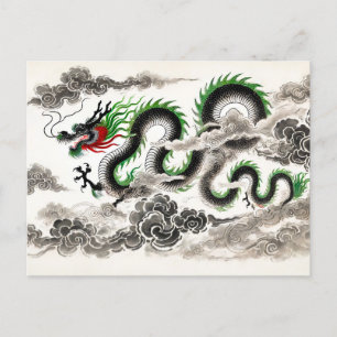 China des majestätischen Drachen in Wolken Feiertagspostkarte