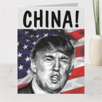 CHINA! DONALD TRUMP GROSSE GEBURTSTAGSKARTE