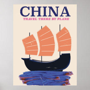 China "Dorthin mit dem Flugzeug reisen" Poster