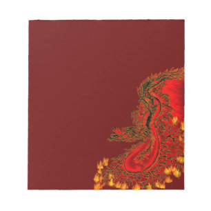 China-Drache rot-goldene Gestaltung Notizblock