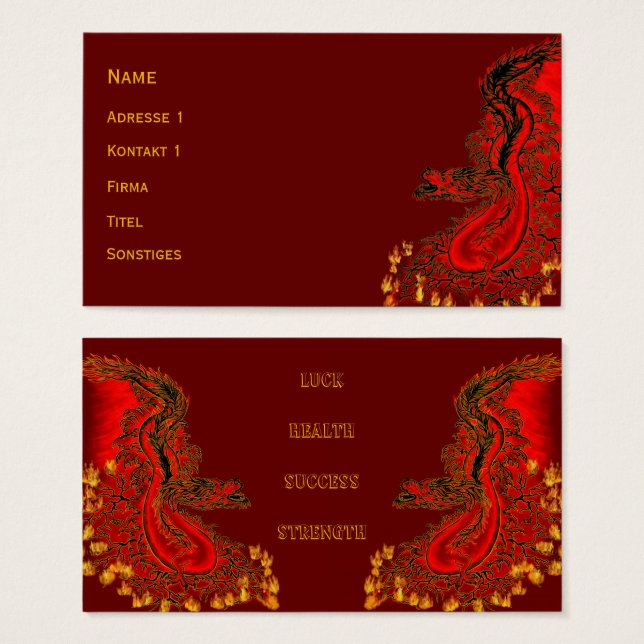 China Drachenrot und Golddesign (Vorne & Hinten)