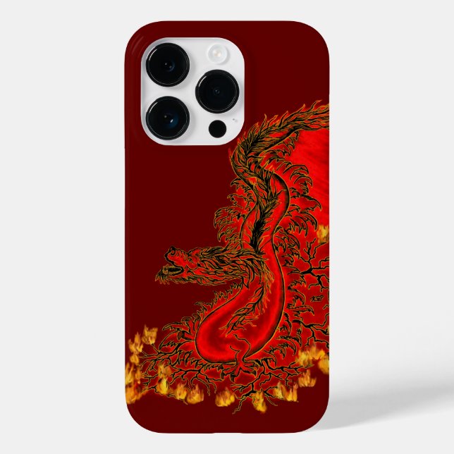 China Drachenrot und Golddesign Case-Mate iPhone Hülle (Rückseite)