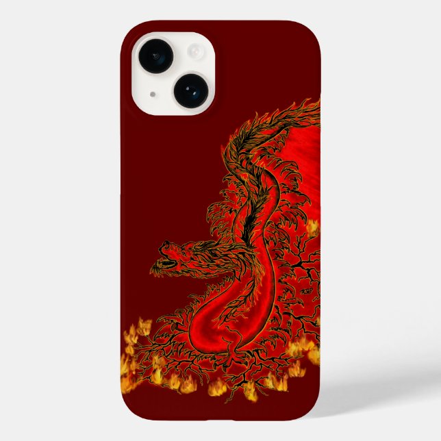 China Drachenrot und Golddesign Case-Mate iPhone Hülle (Rückseite)