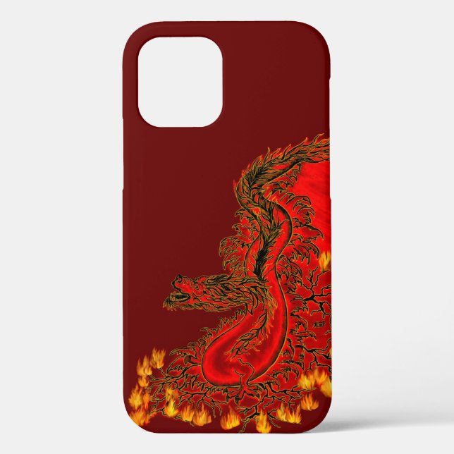 China Drachenrot und Golddesign Case-Mate iPhone Hülle (Rückseite)