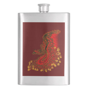 China Drachenrot und Golddesign Flachmann