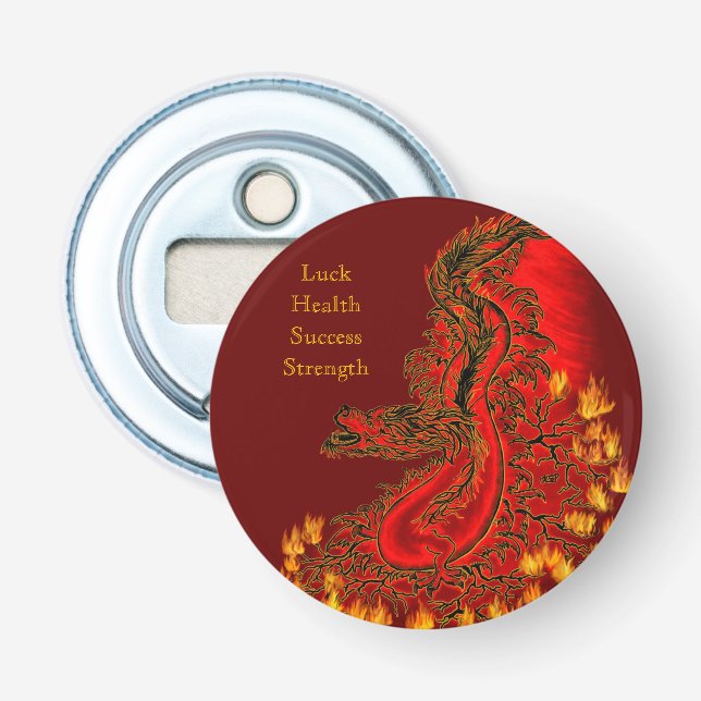 China Drachenrot und Golddesign Flaschenöffner (Vorderseite)