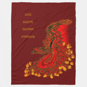 China Drachenrot und Golddesign Fleecedecke